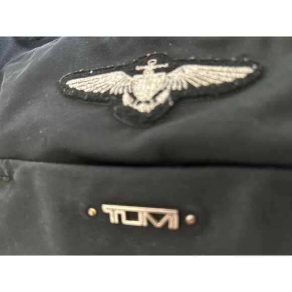 Tumi Black Backpack With Love Patch Wing Embroidery Zippered Pockets - Picture 7 of 12
